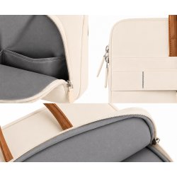 Kremowe beżowe etui torba teczka na laptopa 15,6-16,1" wodoodporna