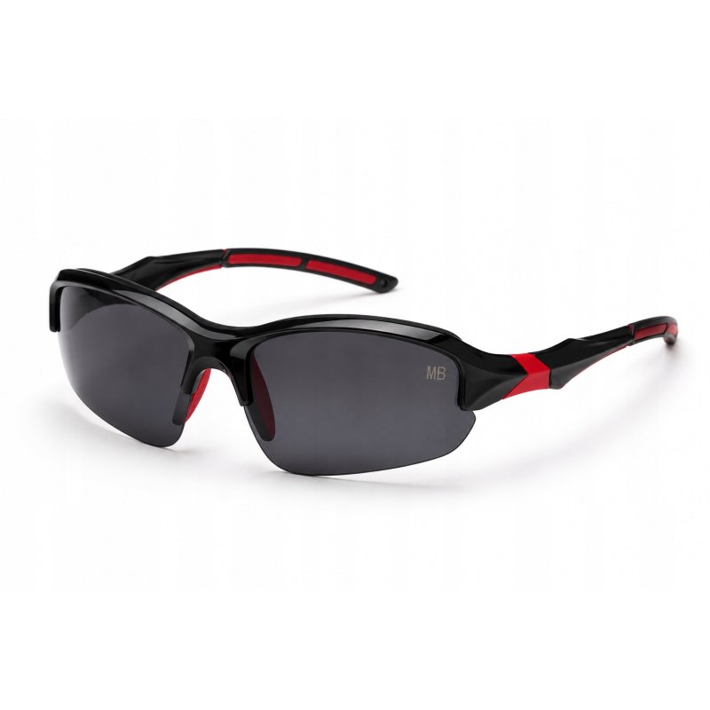 Okulary męskie MB rowerowe polaryzacyjne uv4 stylowe czarno czerwone sport