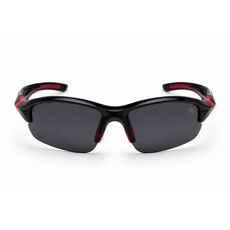 Okulary męskie MB rowerowe polaryzacyjne uv4 stylowe czarno czerwone sport