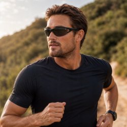 Okulary przeciwsłoneczne sportowe męskie polaryzacyjne UV400 czarne