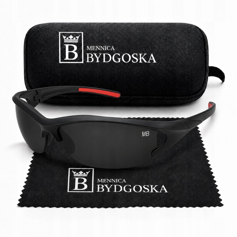 Okulary przeciwsłoneczne sportowe męskie polaryzacyjne UV400 czarne