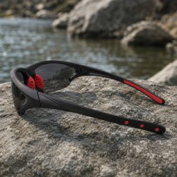 Okulary przeciwsłoneczne sportowe męskie polaryzacyjne UV400 czarne