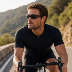 Okulary przeciwsłoneczne sportowe męskie polaryzacyjne UV400 czarne