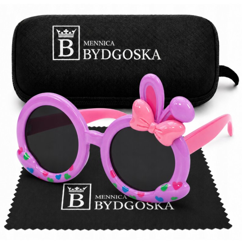 Okulary przeciwsłoneczne dla dzieci króliczek kokardka 2-9 lat UV400