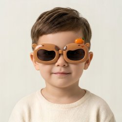 Okulary przeciwsłoneczne dla dzieci kapibara UV400 brązowe 2-9 lat