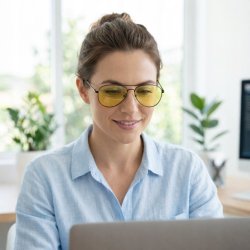 Okulary męskie damskie do komputera blokujące światło niebieskie UV400 pilotki