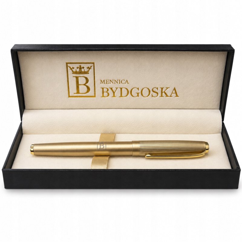 Długopis żelowy złoty elegancki na prezent ozdobnye etui czarny wkład