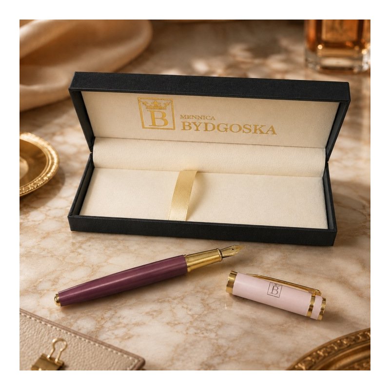 Pióro wieczne eleganckie różowe pióro wyjątkowy prezent orginalny z etui