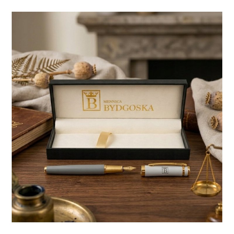 Pióro wieczne eleganckie złocone pióro oryginalny prezent premium etui