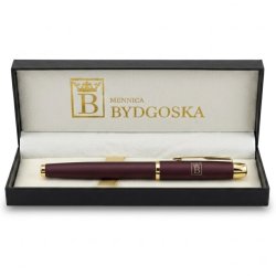 Długopis żelowy bordowy elegancki na prezent ozdobnye etui czarny wkład