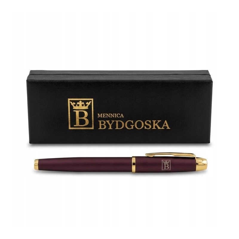 Długopis żelowy bordowy elegancki na prezent ozdobnye etui czarny wkład