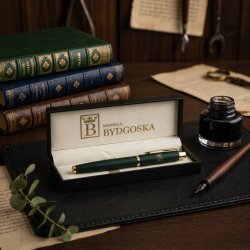 Długopis żelowy zielony elegancki na prezent ozdobnye etui czarny wkład