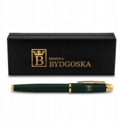 Długopis żelowy zielony elegancki na prezent ozdobnye etui czarny wkład