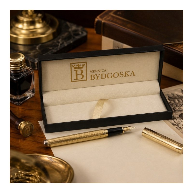 Pióro wieczne eleganckie złote pióro na prezent luksusowy z etuo premium grawer