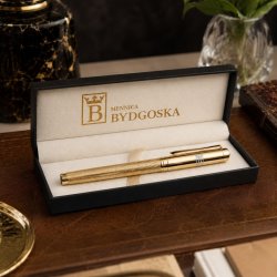 Pióro wieczne eleganckie złote pióro na prezent luksusowy z etuo premium grawer