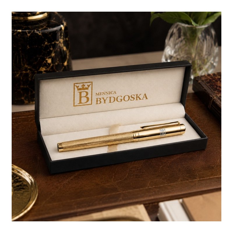 Pióro wieczne eleganckie złote pióro na prezent luksusowy z etuo premium grawer