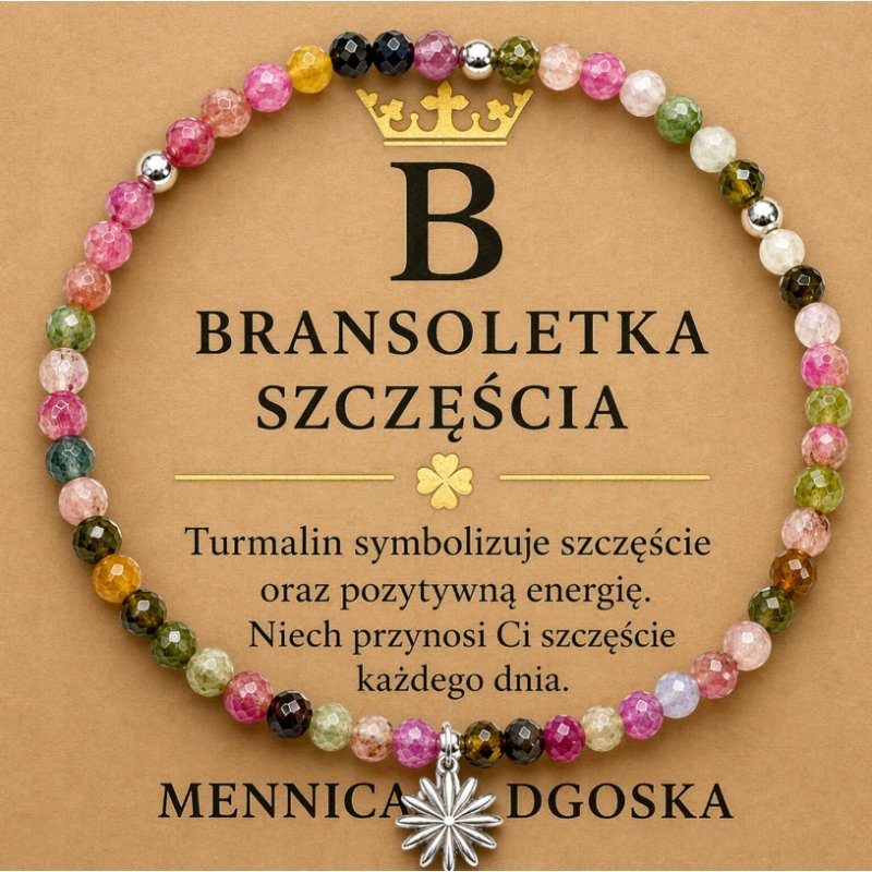 Bransoletka srebrna damska kolorowy turmalin słońce srebro 925