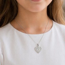 Naszyjnik dla dziewczynki z medelikiem Komunia Chrzest srebro 925