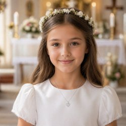 Naszyjnik z medalikiem serce srebro 925 Komunia Chrzest Święta grawer