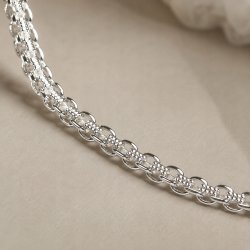 Elegancka damska srebrna bransoletka ze wzorem srebro próba 925
