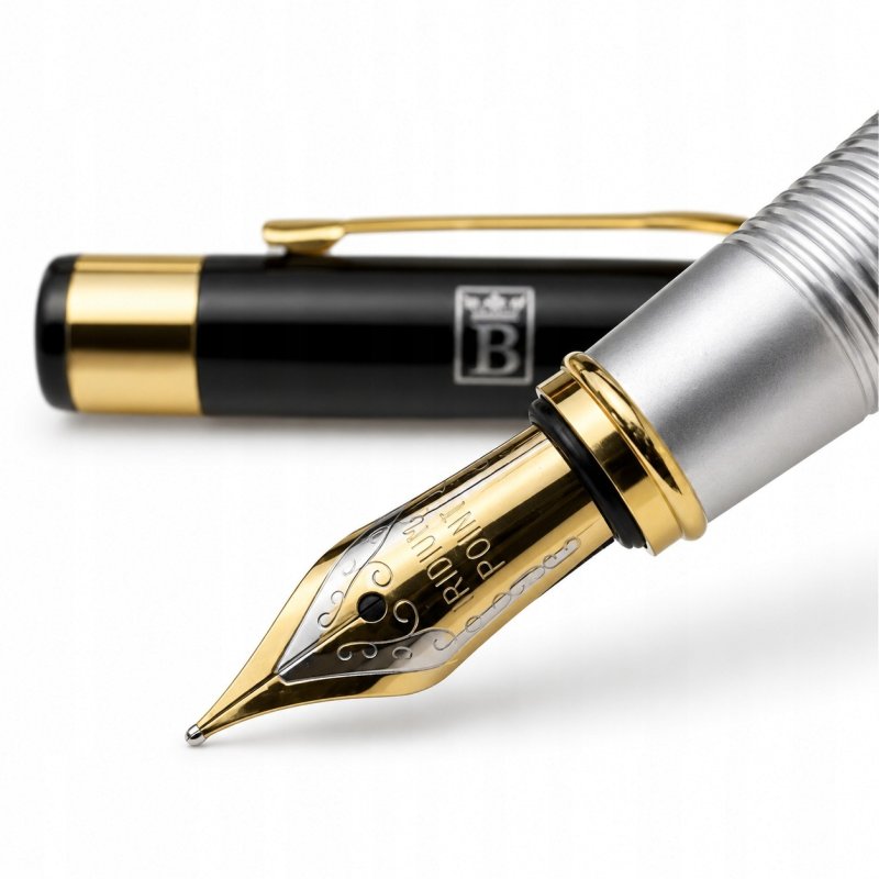 Pióro wieczne eleganckie czarne pióro na prezent luksusowy z etui premium