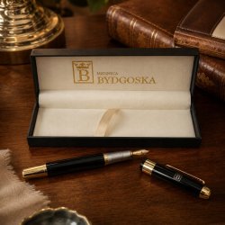 Pióro wieczne eleganckie czarne pióro na prezent luksusowy z etui premium