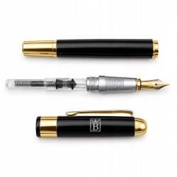 Pióro wieczne eleganckie czarne pióro na prezent luksusowy z etui premium