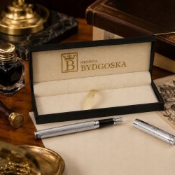 Pióro wieczne eleganckie srebrne pióro na prezent luksusowy z etui premium