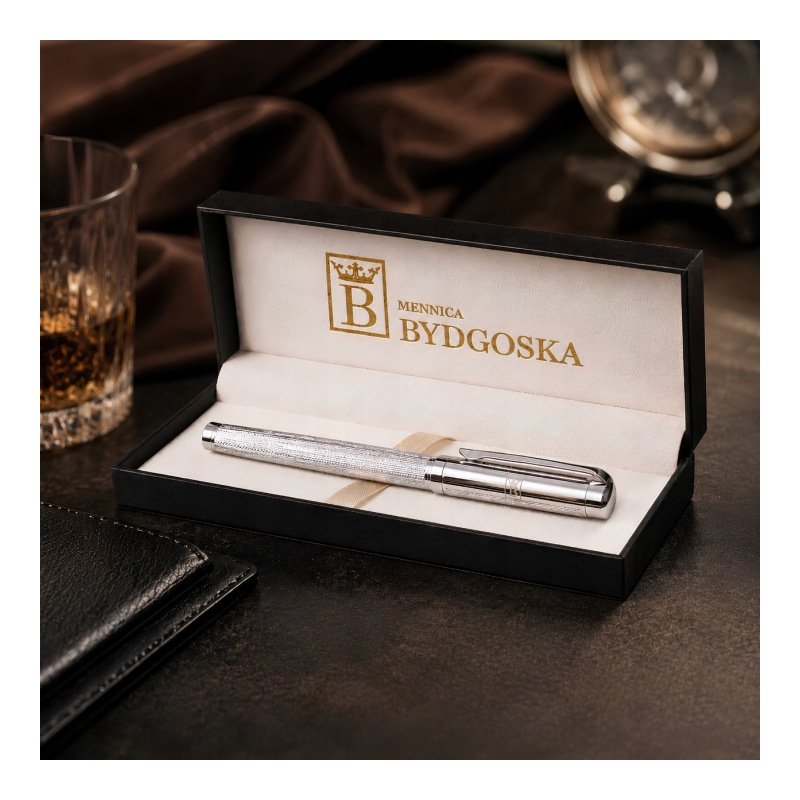 Pióro wieczne eleganckie srebrne pióro na prezent luksusowy z etui premium