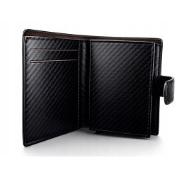 Card Holder portfel męski czarny z pudełkiem na karty eko skóra RFID