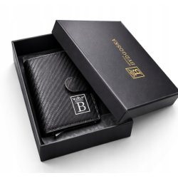 Card Holder portfel męski czarny z pudełkiem na karty eko skóra RFID