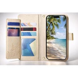 Etui portfelowe z eko skóry z zamkiem na karty iPhone 16 Pro Max pasek