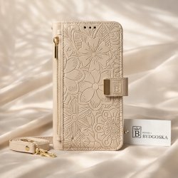 Etui portfelowe z eko skóry z zamkiem na karty iPhone 16 Pro Max pasek