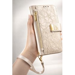 Etui portfelowe z eko skóry z zamkiem na karty iPhone 16 Pro Max pasek
