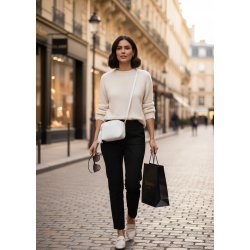 Torebka nerka damska przez ramię listonoszka biała crossbody pojemna