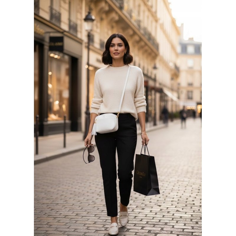 Torebka nerka damska przez ramię listonoszka biała crossbody pojemna