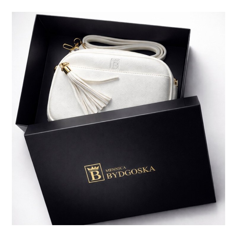 Torebka nerka damska przez ramię listonoszka biała crossbody pojemna