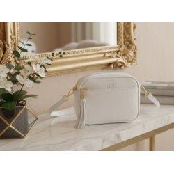 Torebka nerka damska przez ramię listonoszka biała crossbody pojemna