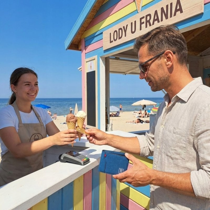 Nowoczesny portfel męski niebieski na karty, gotówkę eko skóra ekologiczna