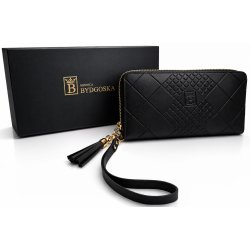 Portfel damski czarny elegancki ze skóry eko karty gotówkę ochrona RFID
