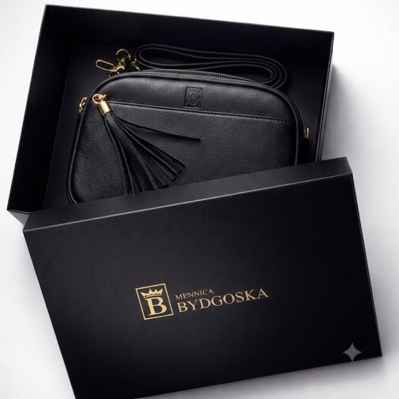 Torebka nerka damska przez ramię listonoszka czarna crossbody pojemna