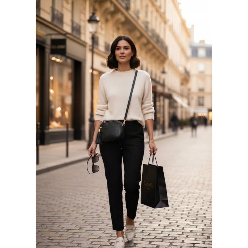 Torebka nerka damska przez ramię listonoszka czarna crossbody pojemna