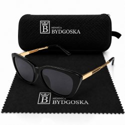 Okulary damskie złote zdobienia UV 400 przeciwsłoneczne oryginalne vintage