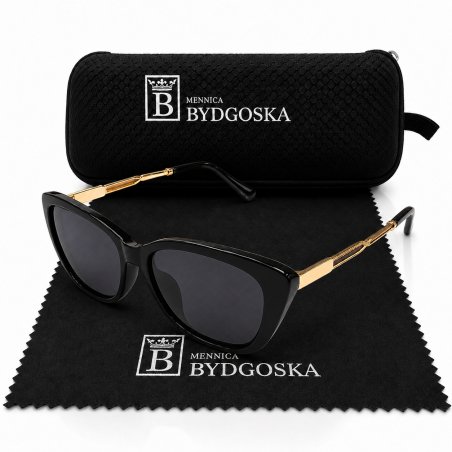 Okulary damskie złote zdobienia UV 400 przeciwsłoneczne oryginalne vintage