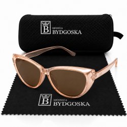 Okulary damskie jasno różowe UV 400 przeciwsłoneczne oryginalne kocie