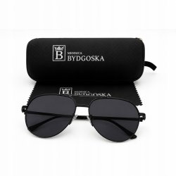 Okulary przeciwsłoneczne Mennica Bydgoska czarne męskie UV400 polaryzacyjne