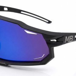 Okulary sportowe damskie męskie unisex polaryzacyjne przeciwsłoneczne lustrzane czarne MB
