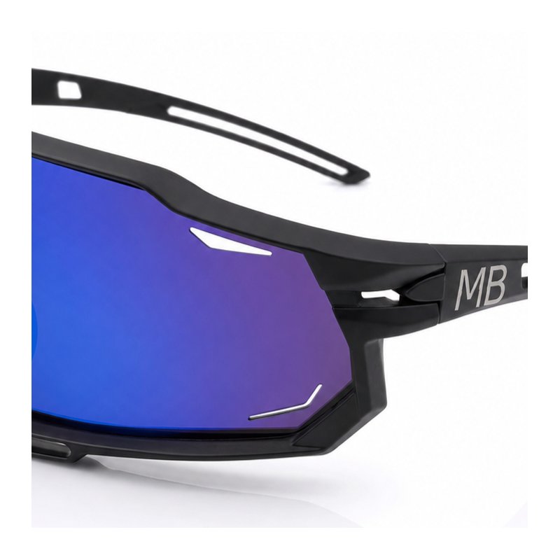 Okulary sportowe damskie męskie unisex polaryzacyjne przeciwsłoneczne lustrzane czarne MB