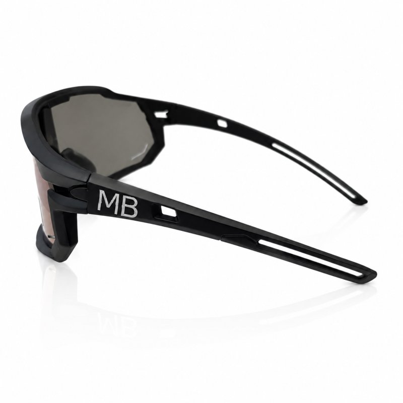 Okulary sportowe damskie męskie unisex polaryzacyjne przeciwsłoneczne lustrzane czarne MB