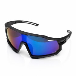 Okulary sportowe damskie męskie unisex polaryzacyjne przeciwsłoneczne lustrzane czarne MB